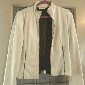 Leather and silk jacket